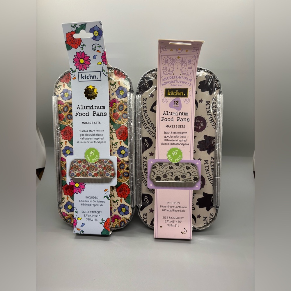 Kitch'n Aluminum Food Pans Set(2 sets)(NWT)skulls & ouija